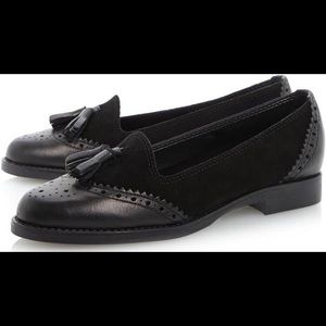 DUNE LONDON leather and suede tassel flats 39